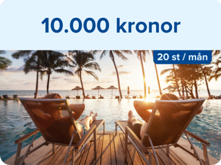 Vinst 10 000 kr 20 st/mån