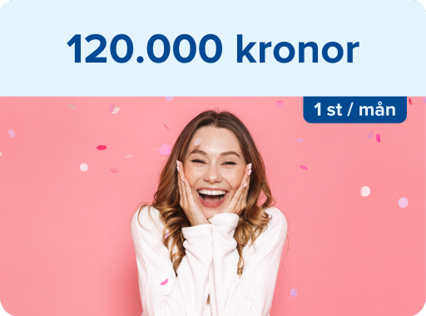 Vinst 120 000 kr 1 st/månad