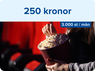 Vinst 250 kr 3 000 st/mån