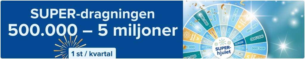 Superdragning 500 000 - 5 miljoner 1 st/kvartal